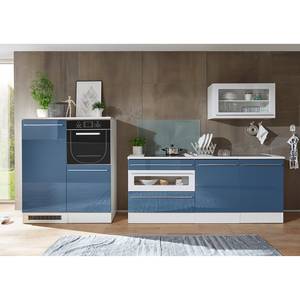 Keukenblok Lynge (8-delig) zonder elektrische apparaten - hoogglans blauw/wit