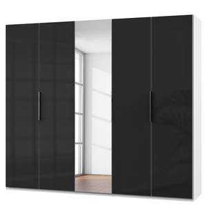 Drehtürenschrank Level 36 C Hochglanz Schwarz / Weiß - 250 x 216 cm - Ohne - Mit Spiegeltür/-en