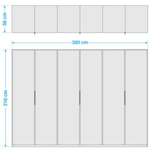 Armoire Level 36C Noir brillant / Blanc - 300 x 216 cm - Sans - Sans portes miroir