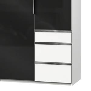 Drehtürenschrank Level 36 C Hochglanz Schwarz / Weiß - 200 x 216 cm - Mehr als 5 Schubladen - Ohne Spiegeltür/-en