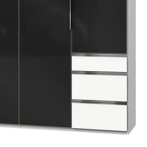 Drehtürenschrank Level 36 C Hochglanz Schwarz / Weiß - 300 x 216 cm - Mehr als 5 Schubladen - Ohne Spiegeltür/-en