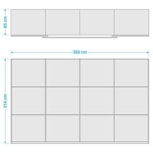 Schwebetürenschrank Level 36 C Hochglanz Schwarz / Weiß - 350 x 216 cm - Ohne