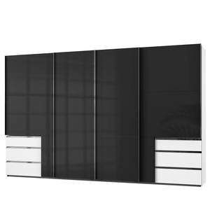 Schwebetürenschrank Level 36 C Hochglanz Schwarz / Weiß - 350 x 216 cm - Mehr als 5 Schubladen