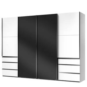 Schwebetürenschrank Level 36 C Weiß / Hochglanz Schwarz - 300 x 216 cm - Mehr als 5 Schubladen