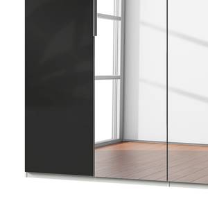 Drehtürenschrank Level 36 C Hochglanz Schwarz / Weiß - 200 x 236 cm - Ohne - Mit Spiegeltür/-en