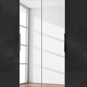 Drehtürenschrank Level 36 C Hochglanz Schwarz / Weiß - 200 x 236 cm - Ohne - Mit Spiegeltür/-en