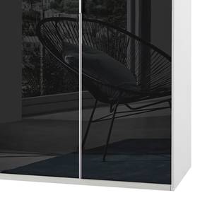 Armoire Level 36C Noir brillant / Blanc - 100 x 236 cm - Sans - Sans portes miroir
