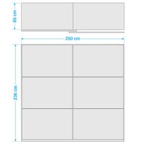 Zweefdeurkast Level 36 C Hoogglans zwart/wit - 250 x 236 cm - Zonder