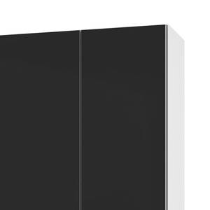Draaideurkast Level 36 C Hoogglans zwart/wit - 250 x 236 cm - meer dan 5 lades - Met spiegeldeuren