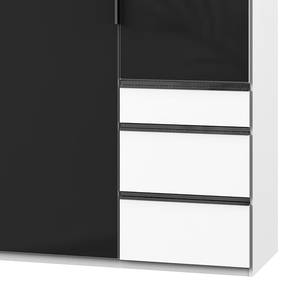 Drehtürenschrank Level 36 C Hochglanz Schwarz / Weiß - 250 x 236 cm - Mehr als 5 Schubladen - Mit Spiegeltür/-en