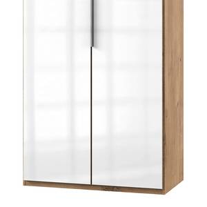 Draaideurkast Level 36 C Hoogglans wit/eikenhouten look - 100 x 216 cm - Zonder - Zonder spiegeldeuren