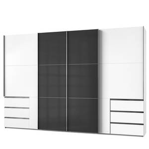 Schwebetürenschrank Level 36 C Weiß / Hochglanz Schwarz - 350 x 236 cm - Mehr als 5 Schubladen