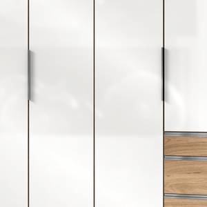 Armoire Level 36C Blanc brillant / Imitiation chêne - 300 x 216 cm - Plus de 5 tiroirs - Sans portes miroir