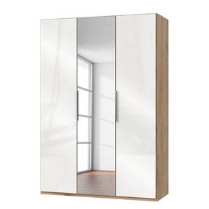 Draaideurkast Level 36 C Hoogglans wit/eikenhouten look - 150 x 216 cm - Zonder - Met spiegeldeuren