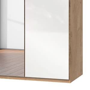 Draaideurkast Level 36 C Hoogglans wit/eikenhouten look - 150 x 216 cm - Zonder - Met spiegeldeuren