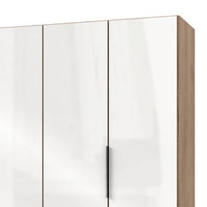 Drehtürenschrank Level 36 C Hochglanz Weiß / Eiche Dekor - 200 x 216 cm - Mehr als 5 Schubladen - Ohne Spiegeltür/-en