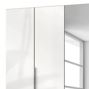 Drehtürenschrank Level 36 C Hochglanz Weiß / Eiche Dekor - 300 x 216 cm - Mehr als 5 Schubladen - Mit Spiegeltür/-en