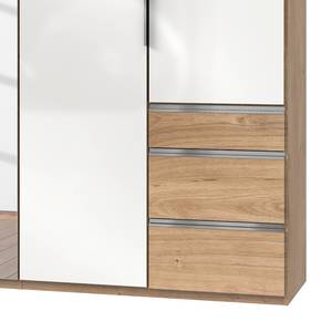 Draaideurkast Level 36 C Hoogglans wit/eikenhouten look - 300 x 216 cm - meer dan 5 lades - Met spiegeldeuren