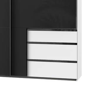 Armoire à portes coulissantes Level 36C Noir brillant / Blanc - 350 x 236 cm - Plus de 5 tiroirs