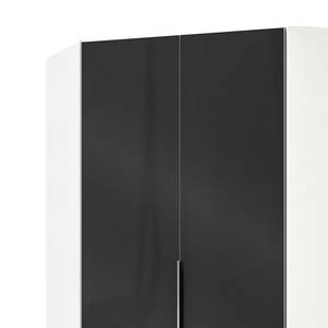 Hoekkledingkast Level 36C Wit/hoogglans zwart - Hoogte: 216 cm