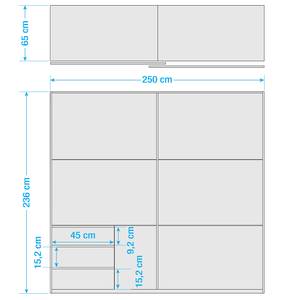 Schwebetürenschrank Level 36 C Hochglanz Schwarz / Weiß - 250 x 236 cm - 3