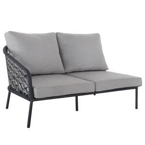 Loungesofa Mali links Aluminium / Polyacryl - Anthrazit / Grau