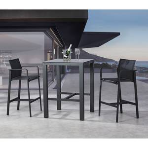 Table et chaises Rhodos (3 éléments) Aluminium - Anthracite / Ardoise