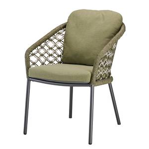 Table et chaises Mali (5 éléments) Aluminium / Verre - Anthracite / Vert