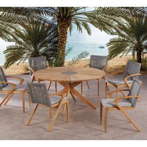 Gartenessgruppe Agadir (13-teilig) Teak massiv / Polyester - Teak / Grau