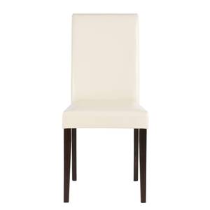 Chaises Linwood (lot de 2) Imitation cuir / Pin massif - Pin marron foncé - Crème - Marron foncé