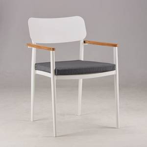 Table et chaises Dakar I (9 éléments) Aluminium / Verre - Blanc / Gris