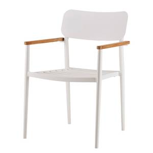 Table et chaises Dakar I (9 éléments) Aluminium / Verre - Blanc / Gris