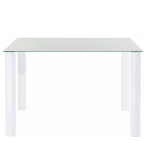 Eettafel Dobson glas - transparant/hoogglans wit - Breedte: 120 cm