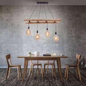 Suspension Edgar Eucalyptus massif / Fer - 4 ampoules