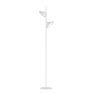 Lampadaire Chara Acier - 2 ampoules - Blanc