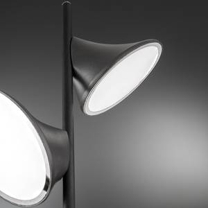 Staande lamp Chara staal - 2 lichtbronnen - Zwart