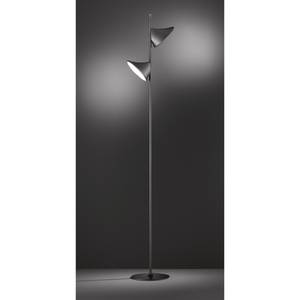 Staande lamp Chara staal - 2 lichtbronnen - Zwart