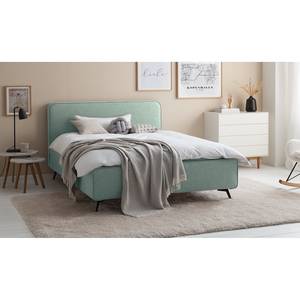 Gestoffeerd bed KARELIA Geweven stof Mavie: Mint - 180 x 200cm - Zonder lattenbodem