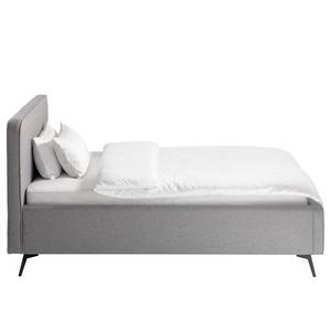 Lit capitonné KARELIA Tissu Mavie: Gris - 160 x 200cm - Sans sommier