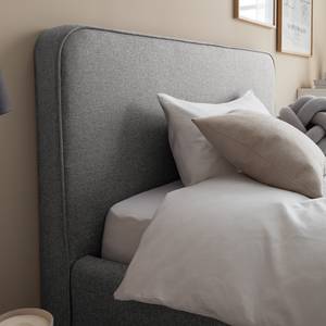 Letto imbottito KARELIA Tessuto Mavie: grigio - 160 x 200cm - Senza rete a doghe