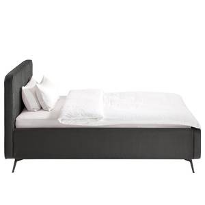 Letto imbottito KARELIA Velluto Ravi: grigio marrone - 140 x 200cm - Senza rete a doghe