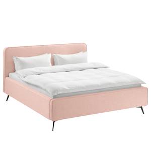 Gestoffeerd bed KARELIA Geweven stof Mavie: Roze - 200 x 200cm - Zonder lattenbodem