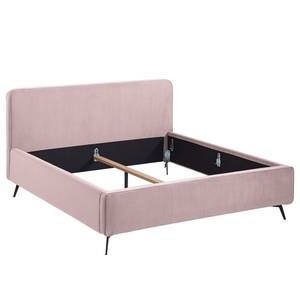 Letto imbottito KARELIA Velluto Ravi: mauve - 180 x 200cm - Senza rete a doghe