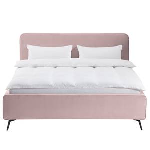 Letto imbottito KARELIA Velluto Ravi: mauve - 180 x 200cm - Senza rete a doghe