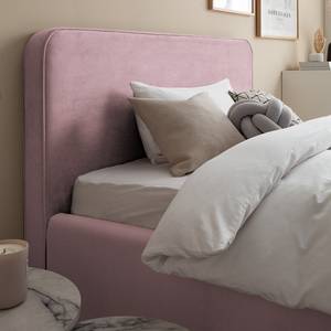 Letto imbottito KARELIA Velluto Ravi: mauve - 180 x 200cm - Senza rete a doghe