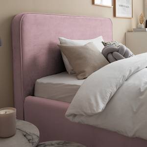 Gestoffeerd bed KARELIA Velours Ravi: Mauve - 140 x 200cm - Zonder lattenbodem