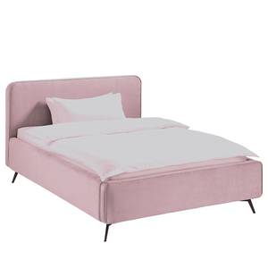 Letto imbottito KARELIA Velluto Ravi: mauve - 160 x 200cm - Senza rete a doghe