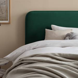 Letto imbottito KARELIA Velluto Ravi: verde antico - 160 x 200cm - Senza rete a doghe