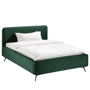 Letto imbottito KARELIA Velluto Ravi: verde antico - 160 x 200cm - Senza rete a doghe