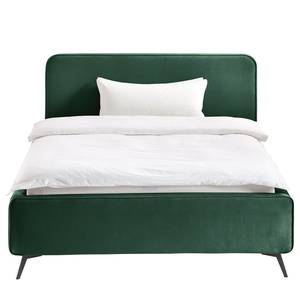 Gestoffeerd bed KARELIA Velours Ravi: Antiek groen - 160 x 200cm - Zonder lattenbodem